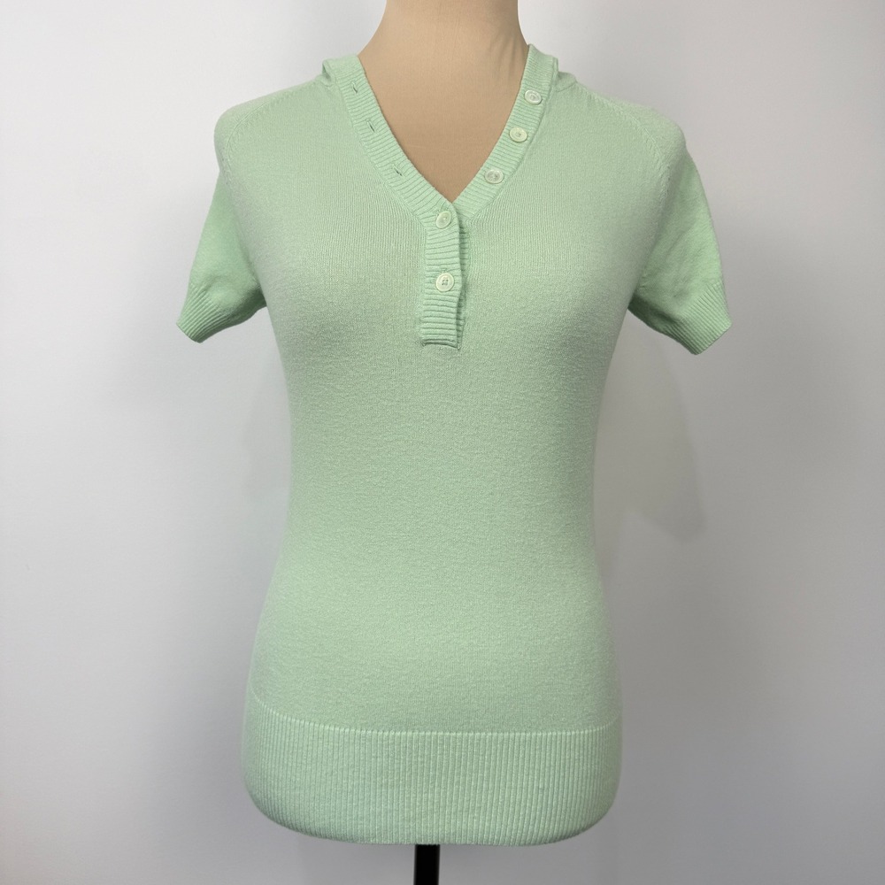 Tommy Bahama Golf Sweater Hoodie Womens Small Green Preppy Sporty